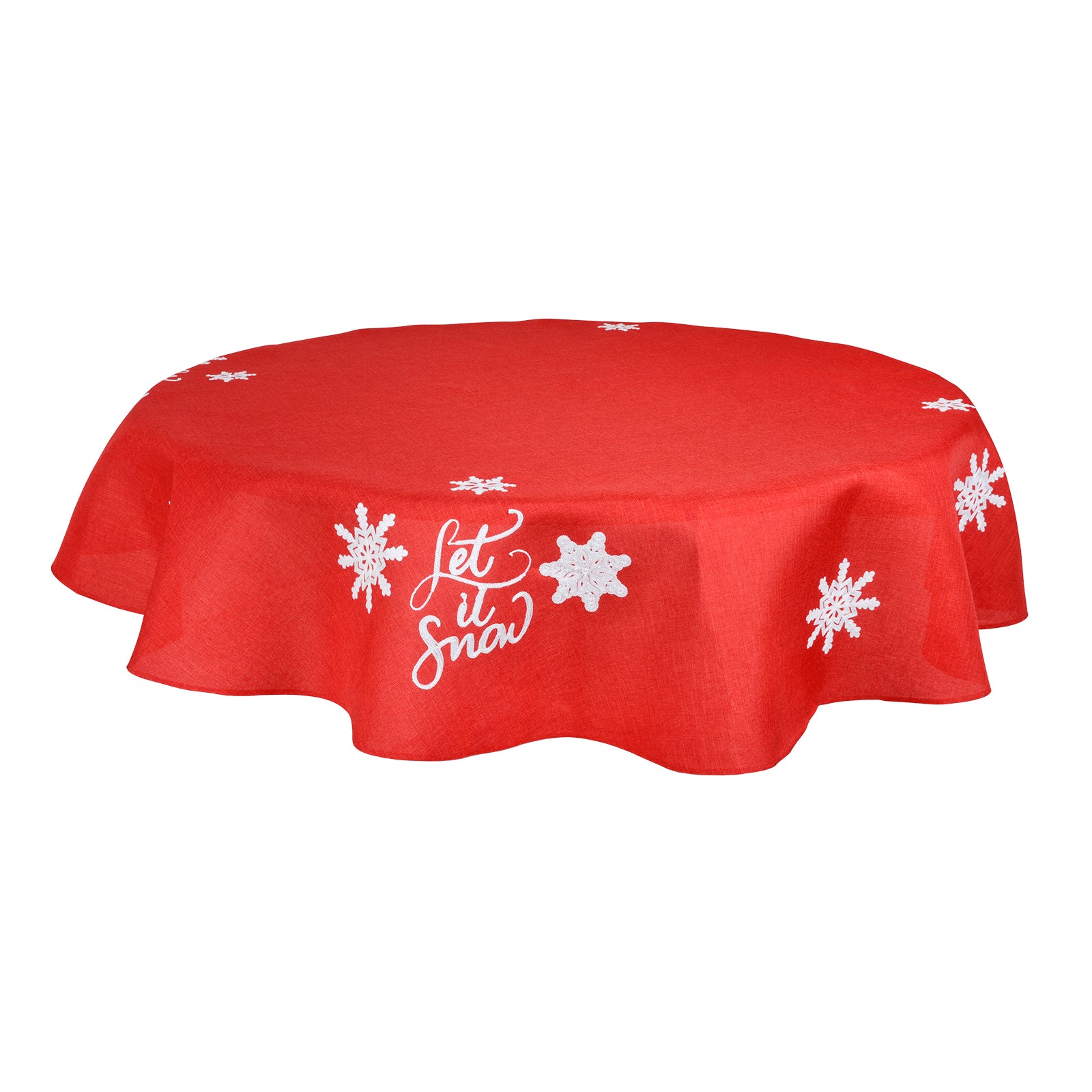 Mr Crimbo Let it Snow Embroidered Tablecloth/Napkin - MrCrimbo.co.uk -XS5865 - Red -christmas napkins